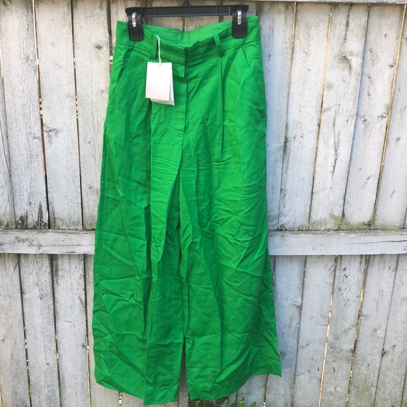 COS wide leg high waisted pant NWT size 6 bold green grass - Picture 10 of 15